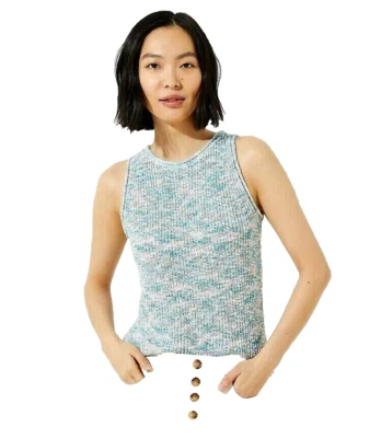 NUEVO Suéter sin mangas Loft MP PM para mujer color espacial jaspeado azul rosa Top pequeño Foto 1 de 4