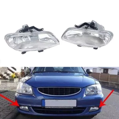 2 противотуманных фары на передний бампер для седана Hyundai Accent 2000 2001 2002 годов выпуска - Изображение 1 из 4