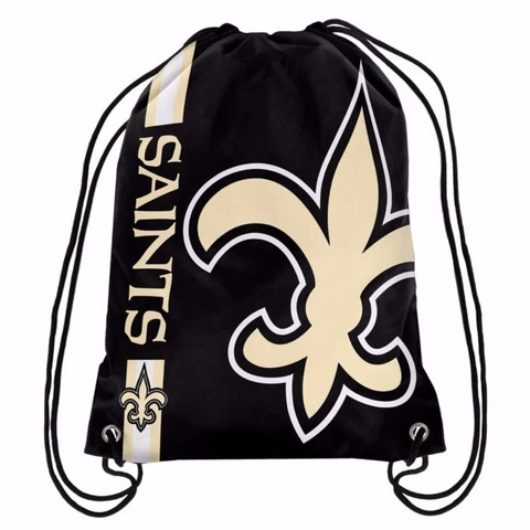 New Orleans Saints Cinch Sack Drawstring Gym Bag Sport Backpack Side Stripe Cover