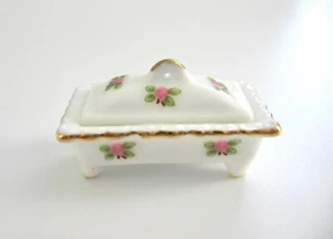 casa delle bambole miniatura PIATTO DA TAGLIO VINTAGE REUTTER FIORI - Foto 1 di 3