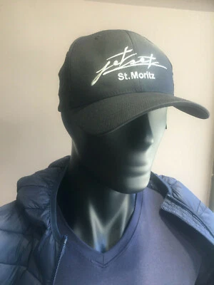 Jet Set St. Moritz Luxury Flexfit cappello baseball cap nero unisex taglia unica - Immagine 1 di 4