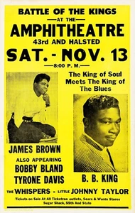 1971 JAMES BROWN & B.B. KING Battle Of Kings 13 x 17 Reproduction Concert Poster - Picture 1 of 1
