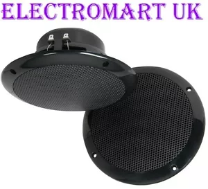 2 X FULL RANGE CEILING SPEAKERS 6.5" 100W BLACK KITCHEN BATHROOM ETC - Picture 1 of 1