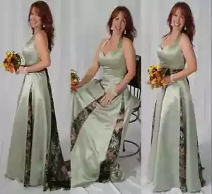 Elegante Vestido Salvia Línea A Madre de la Novia Halter Espalda Con Cordones Vestido Boda - Imagen 1 de 4