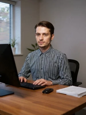 Camisa Apt 9 Talla 15.5 - 32/33 Botón Frontal Calce Ajustado, Cuadros Negro/Blanco. NS-11 Foto 1 de 4