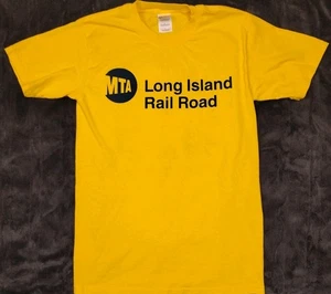 Long Island Rail Road Shirt Mens Small Yellow MTA American Heart Walk Event Tee - Picture 1 of 5
