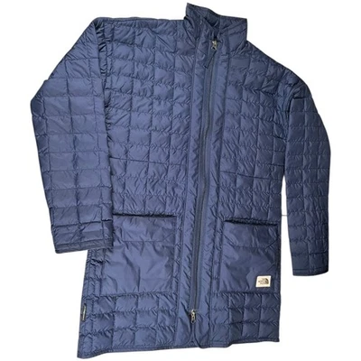 Chaqueta Larga The North Face ThermoBall Eco Pequeña Azul Marino Ligera Puffer Coa Foto 1 de 4