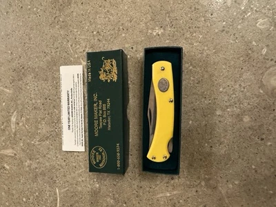 Moore Maker USA 3101 Lb Lockback Knife One Blade Yellow Delrin Handle 3 5/8 In - Image 1 of 3
