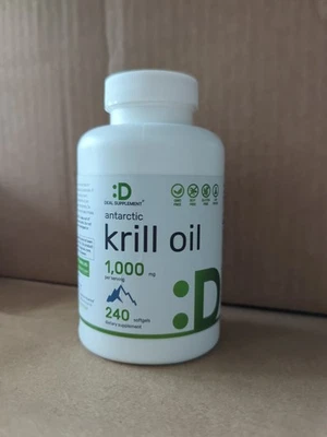 Antarctic Krill Oil Deal Supplement. 240 Softgels. 1,000 MG Per Serv. Exp 7/2026 - Image 1 of 3