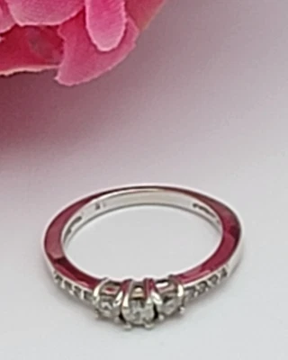 Vintage 14K White Gold Diamond Ring Size 5 - Изображение 1 из 4