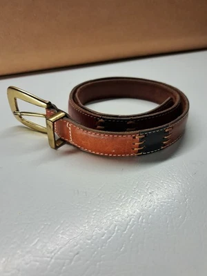 Cinto FOSSIL Feminino Médio 28-32" Couro Patchwork Ponto BT1411 MNEU Boho - Imagem 1 de 4