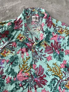 Spongebob Squarepants Patrick Plankton Hawaiian Button Up Shirt XS Tall ? Blue - Picture 1 of 15