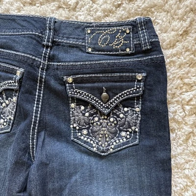 Code Bleu Jeans Size 8 Annette Bootcut Distressed Embellished  30” waist - Image 1 of 4