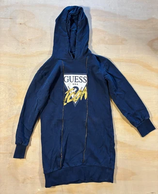 Vestido con Capucha GUESS Niñas - Talla 12 - Azul Marino con Gráfico Adornado Dorado Foto 1 de 4