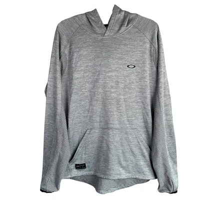 Sudadera con Capucha Oakley Ligera Pullover Para Hombre XL Gris Rayas Elastizada Poliéster Gimnasio Foto 1 de 4
