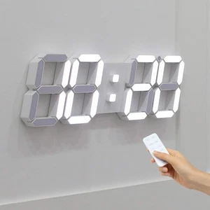 3D LED Clock, Multi-Function LED Clock (Calendar, Alarm, Temperature) (15.3" ... - Picture 1 of 9