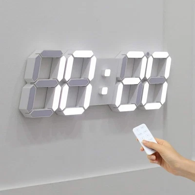 3D LED Clock, Multi-Function LED Clock (Calendar, Alarm, Temperature) (15.3" ... - Image 1 of 4