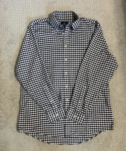 Stafford Travel Regular-Fit blau weiß Gingham Langarm Hemd L 16,5 34-35 - Bild 1 von 10