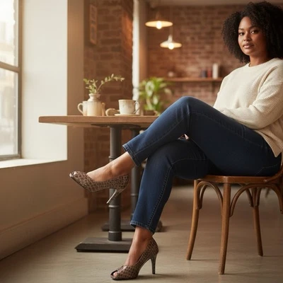 Tacones AK Anne Klein Peep Toe - Talla 8,5 Foto 1 de 4