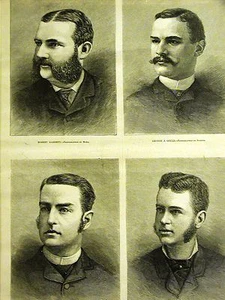 Portraits RAILROAD MAGNATES GARRETT GOULD VANDERBILT 1886 Engraving Print Matted - Picture 1 of 6