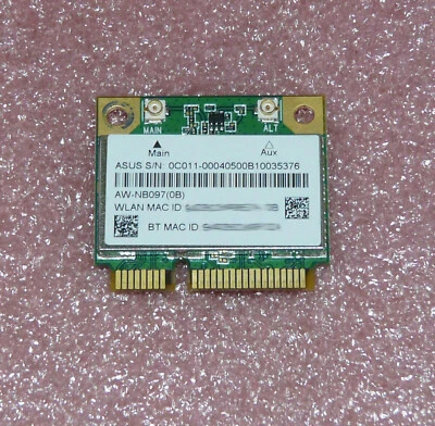 Azurewave AW-NB097H WLAN Mini PCI-E 802.11n ASUS G55V A56C K56C S56C N56V S550C - Bild 1 von 2