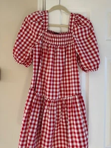QED London Red and White check dress size UK 8 - Picture 1 of 2