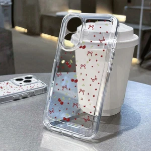 Cute Bow Cherry Case For iPhone 17 Pro Max Air 16 15 14 13 12 mini 8 Clear Cover - Picture 1 of 18