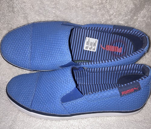 Scarpe da ginnastica casual Puma Extreme Vulc blu in pelle traforata taglia 6