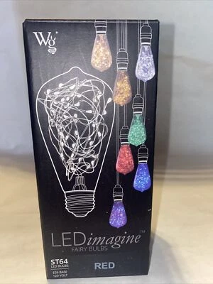 ST64 LED Fairy Light Bulbs Home Holiday Patio Party Lamp Bulbs - RED - Image 1 of 3