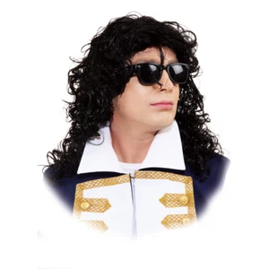 Schwarze Herren Star Perücke Michael King of Pop Musiker Herrenperücke schwarz - Bild 1 von 1