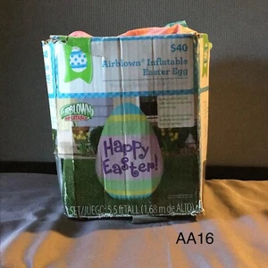 Huevo de Pascua inflable de primavera soplado por aire verde azul rosa decoración navideña USADO - Imagen 1 de 4