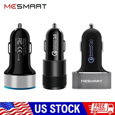 Lote Adaptador Encendedor Cargador Coche 1-3 Piezas USB+Tipo-C/Doble Puerto 3.1A/2 USB QC3.0 Foto 1 de 4