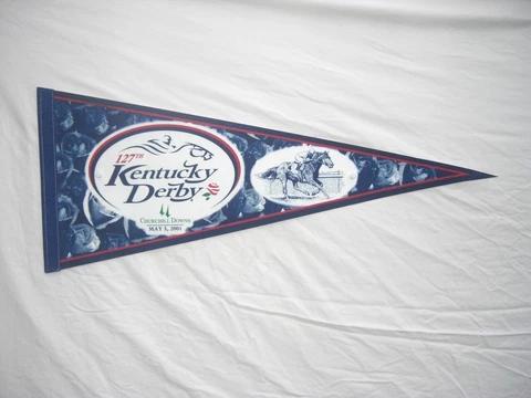 2001 - 127th Kentucky Derby Pennant in NEW, USUED, MINT Condition Cover