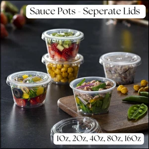 Clear Plastic Food Storage Containers with Lids for Meal Prep & Takeout - Picture 1 of 9