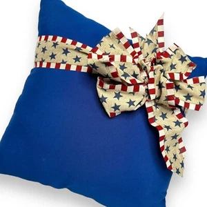 Pillow July 4th Pier 1 Throw 17 x 17 Blue American Patriotic USA Stars Red White - Picture 1 of 14