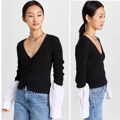 Nuevo con etiquetas Cárdigan Acanalado Alexander Wang con Puño Camisa Algodón Compacto $475 M Foto 1 de 4