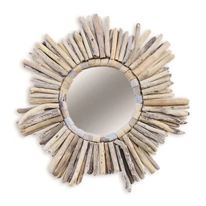 Wooden DRIFTWOOD Star Wall Mirror Rustic Nautical Style 60cm Handmade - Picture 1 of 2