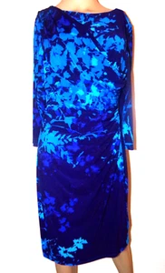 NWT AMERICAN LIVING SZ.10, MULTI BLUE 3/4 SLEEVE DRESS - Picture 1 of 6
