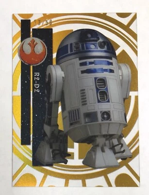 2015 Topps Star Wars (High-Tek) Gold Diffractor 13/50 - #8 R2D2 - Image 1 of 4
