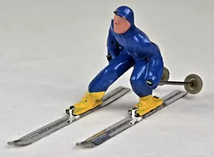 Barclay B190 #495 Mann auf Ski (blauer Anzug) 2 1/4" hoch Druckguss USA top - Bild 1 von 19