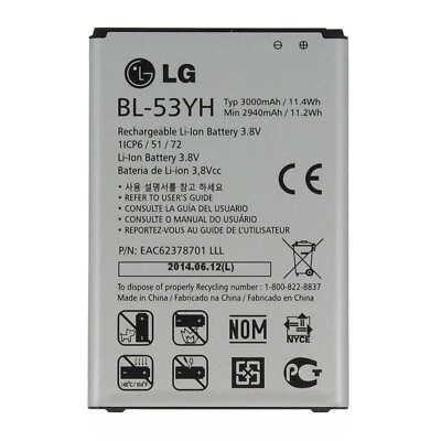 Batería Original LG BL-53YH BL53YH 53YH LG G3 D830 D855 D851 D850 VS985  Foto 1 de 2