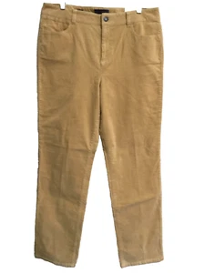 Talbots Women Siz 14 HERITAGE Corduroy Pants Jeans Mustard Gold Straight Leg NWT - Picture 1 of 9
