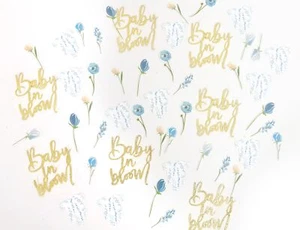 BABY Shower Script Table Confetti - Baby In Bloom Confetti Shower Decor Flora... - Picture 1 of 9