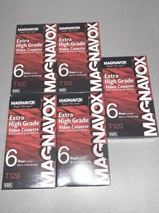 Magnavox T120 5 Pack Extra High Grade Video Cassette Tapes New Sealed - Picture 1 of 1