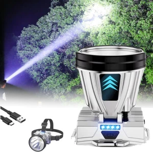 Super Bright Rechargeable High Power Headlamp, Portable LED Headlamp for Camping - Picture 1 of 12
