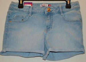 $24 NWT ☀ADJUSTABLE WAIST☀ Sz 12 BLUE JEAN DENIM  Shorts  New Girls - Picture 1 of 2