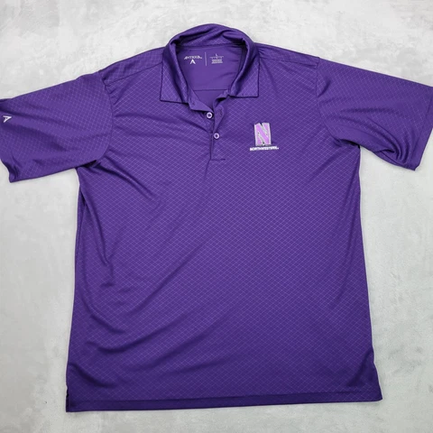 Northwestern Wildcats Polo Shirt Mens Large Purple Casual Team Sport NWU Adult L Cover