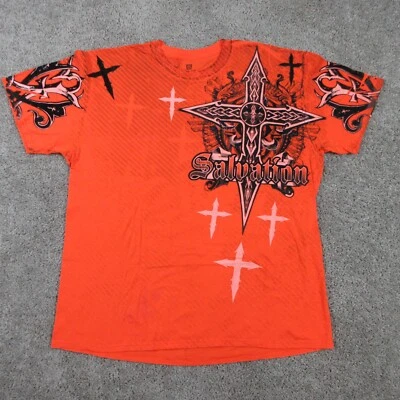 Camisa CJ Negra Para Hombre Extra Grande Naranja Salvation Cross MMA Grunge Gráfico Y2K Foto 1 de 4