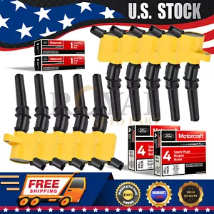 10 Ignition Coils & Platinum Spark Plugs for Ford E350 E450 F350 DG508 6.8L V10 - Picture 1 of 8