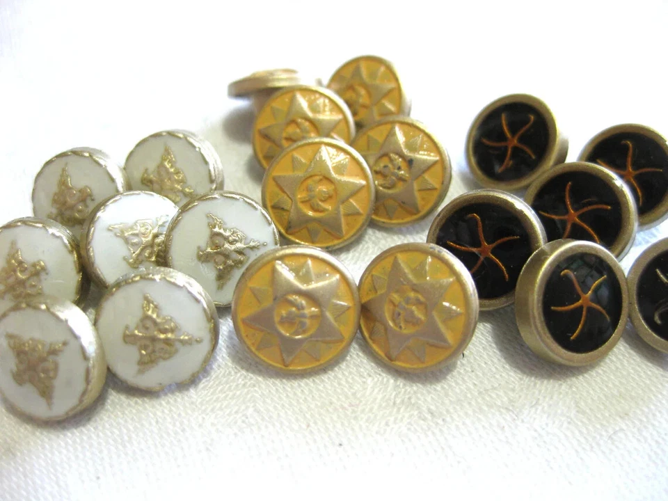 10 Knöpfe ,mattgold, rund, ca.10mm , Metall, K80.4 - Bild 1 von 1